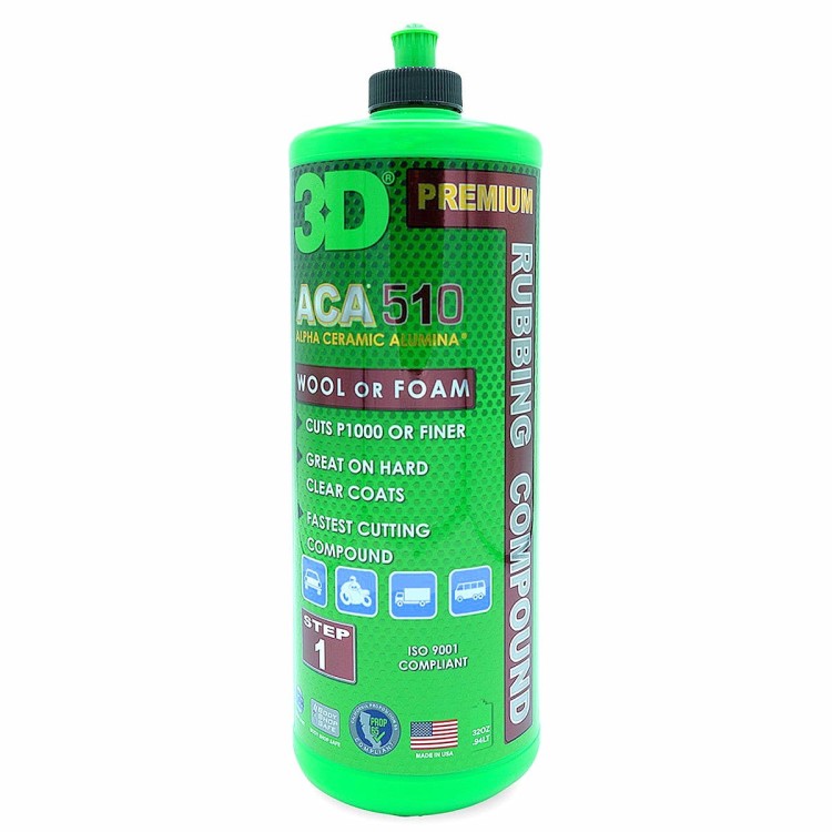 3D Car Care ACA 510 RUBBING Compound Najwyższej jakości mocno ścierna pasta polerska 946ml