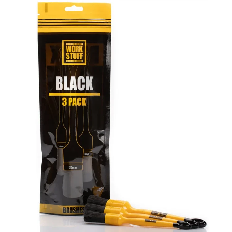 Work Stuff Detailing Brush Black 3-Pack Zestaw pędzelków detailingowych