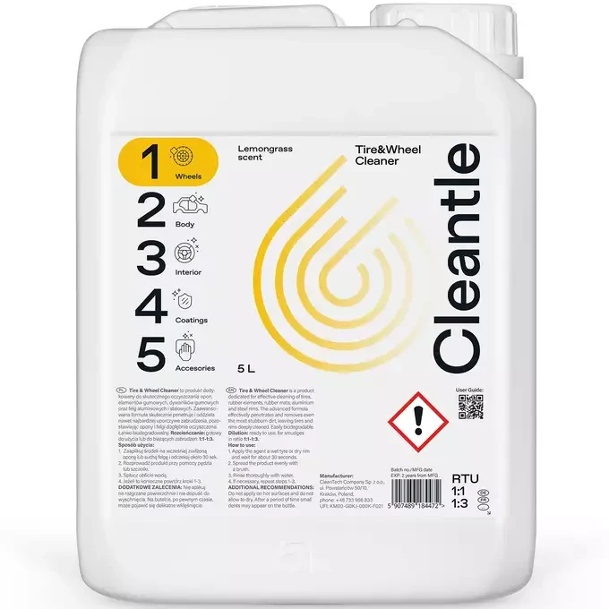 Cleantle Tire &amp; Wheel Cleaner Produkt do czyszczenia felg 5000ml