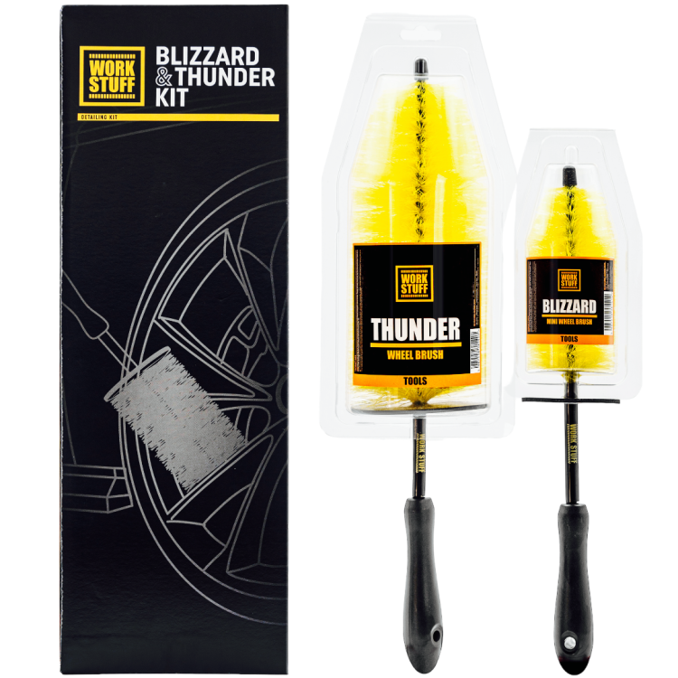 Work Stuff Blizzard &amp; Thunder KIT - Zestaw szczotek do czyszczenia felg aluminiowych