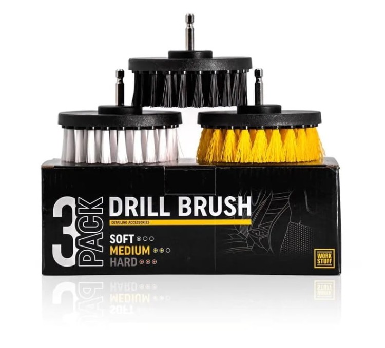 Work Stuff Drill Brush 3-pack - Zestaw 3 szczotek do czyszczenia na wkrętarkę