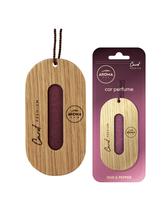 Aroma Premium Card Oud & Pepper Wooden - Zapach do samochodu, biura, domu