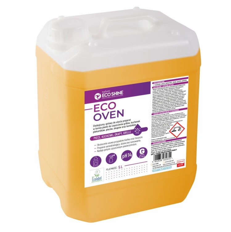 Eco Shine ECO Oven - Ekologiczny, gotowy do użycia preparat w formie pianki do czyszczenia grillów, kuchenek, piekarników, pieców, okapów oraz kominów 5L