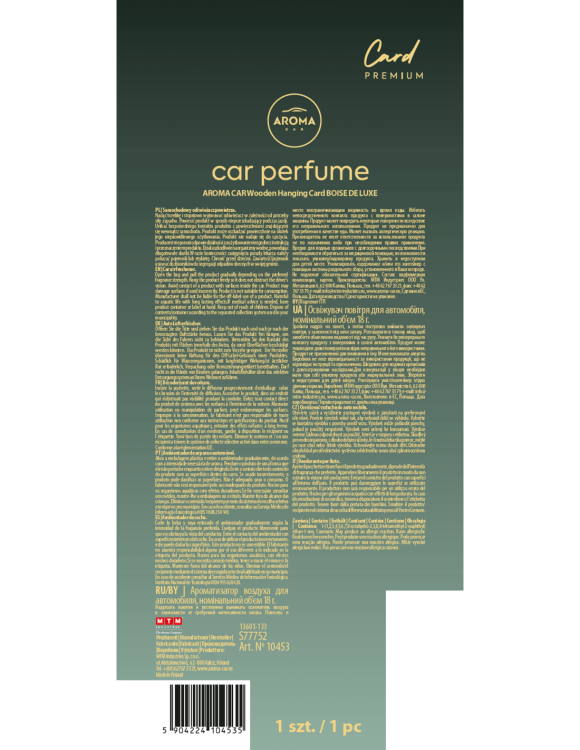 Aroma Premium CardBoise De Luxe - Zapach do samochodu, biura, domu