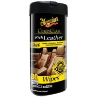 Meguiar's Gold Class Rich Leather Wipes - Chusteczki do pielęgnacji skóry 30 sztuk