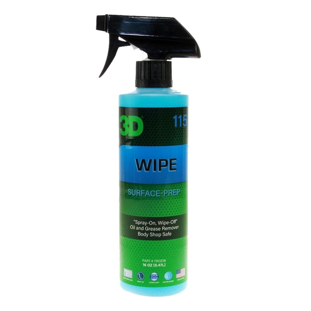 3D Car Care Wipe Surface Prep Odtłuszcza lakier Inspecja prze aplikacją wosku sealantu powłoki ceramicznej 473ml