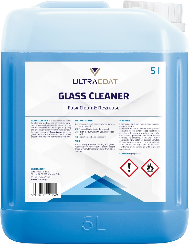 Ultracoat Glass Cleaner Wydajny i skuteczny płyn do mycia szyb 5L