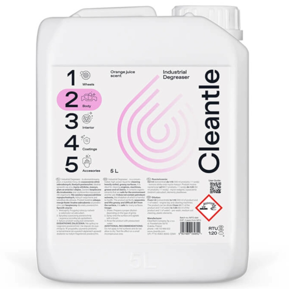 Cleantle Industrial Degreaser 5000ml - płyn do czyszczenia silnych zabrudzeń