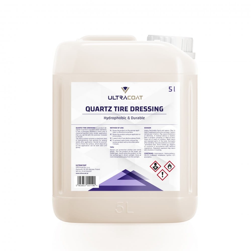 Ultracoat Quartz Tire Dressing - Zabezpieczenie do opon z dodatkiem kwarcu, SiO2, efekt satyna 5000ml