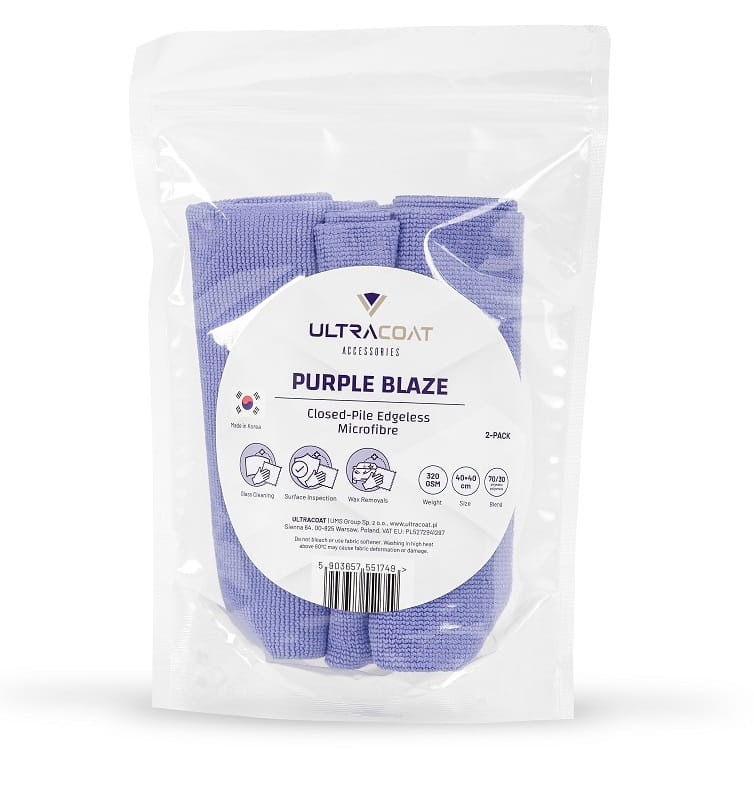 Ultracoat Purple Blaze - Uniwersalna mikrofibra bez krawędzi do prac z lakierem, 2 sztuki