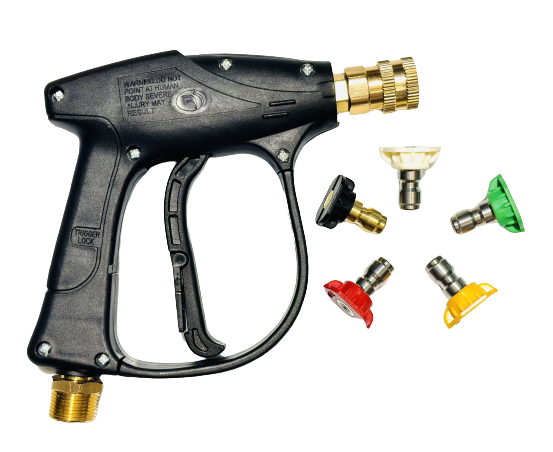 Booski Car Care Short Water Gun - Krótki pistolet do myjki ciśnieniowej, komplet dysz wody szybkozłącze