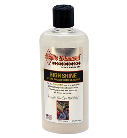 White Diamond HIGH SHINE Metal Polish&Sealant Mleczko do metalu chromu aluminium, wysoki połysk i ochrona 355ml