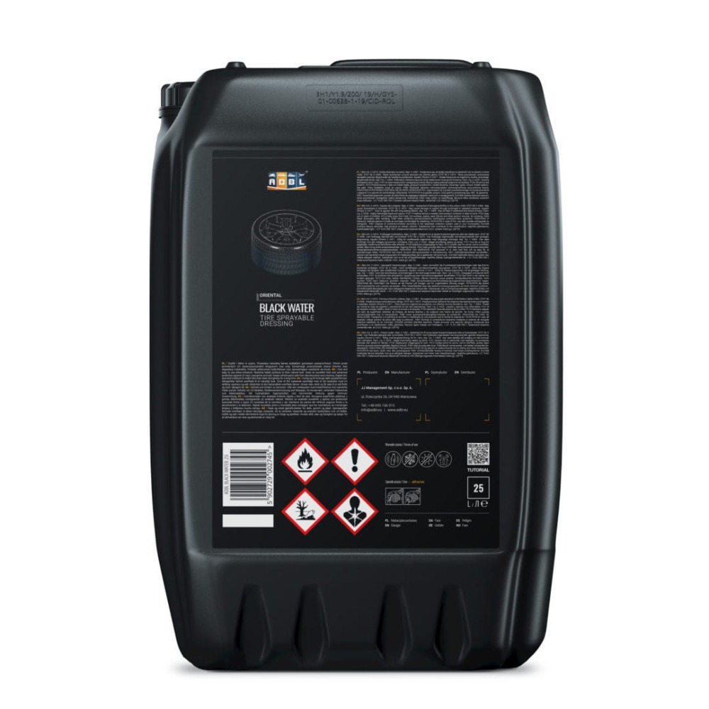 ADBL Black Water Tire Dressing 25L Produkt do zabezpieczenia opon