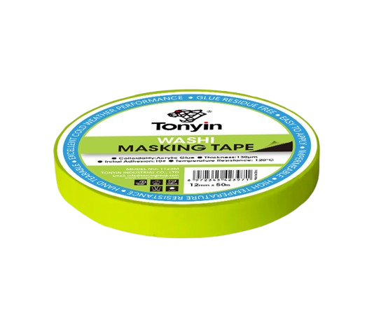 Tonyin Washi Masking Tape 12mm x 50m - Wysokiej jakości taśma maskująca