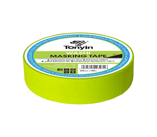 Tonyin Washi Masking Tape 24mm x 50m - Wysokiej jakości taśma maskująca  