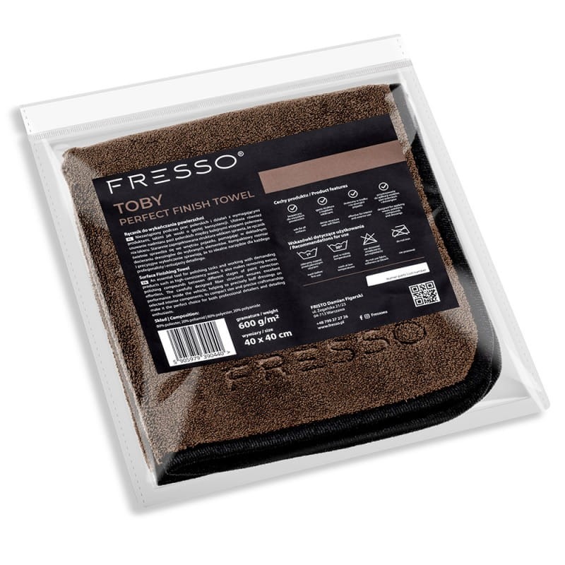 Fresso TOBY Perfect Finish Towel – puszysta mikrofibra 600gsm 40x40cm