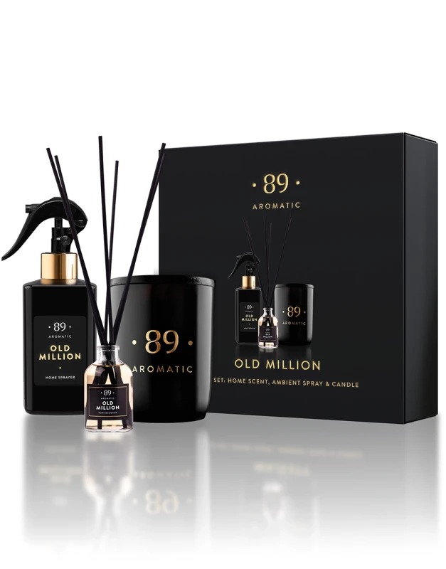 Aromatic 89 Old Million - Zapach do Domu, Spray do Pomieszczeń i Świeca Zapachowa