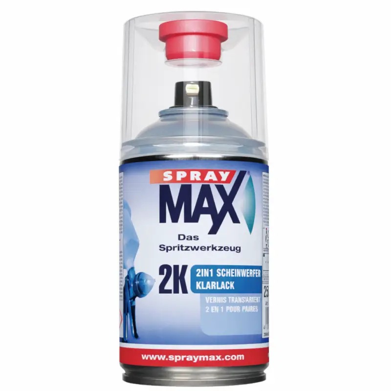SprayMax Lakier bezbarwny do reflektorów z podkładem 2w1 w sprayu 2K 250ml